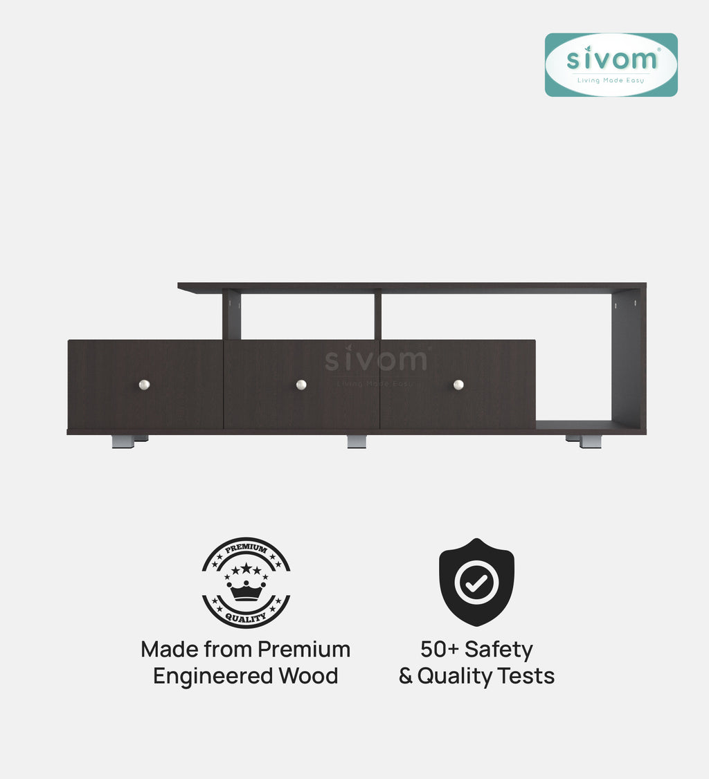 Sivom furniture SIVOM Livid Multipurpose TV Unit fits upto 43 inch with Storage Engineered Wood TV Entertainment Unit for Modern Homes | Elegant Design & Premium Finish
