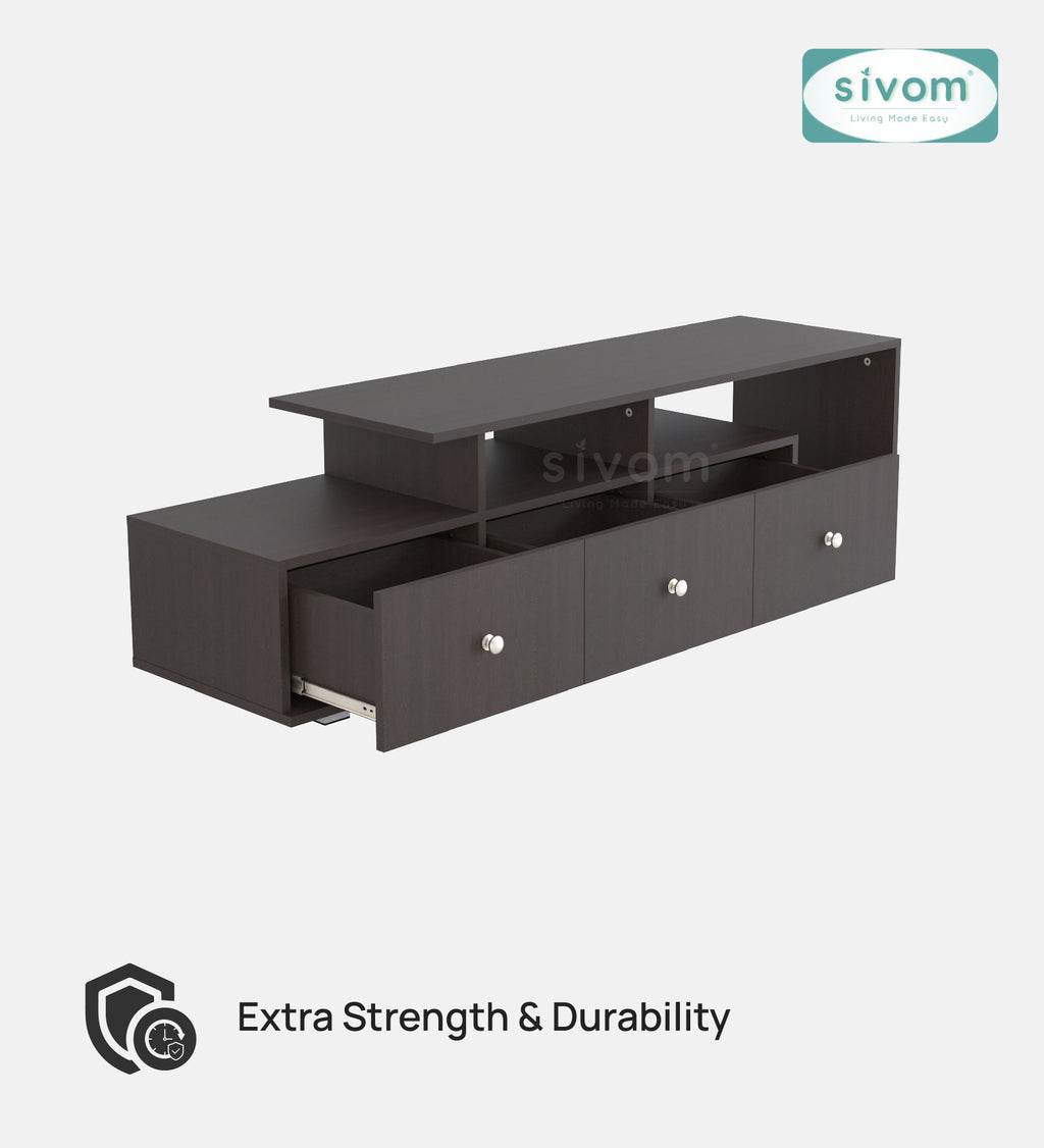 Sivom furniture SIVOM Livid Multipurpose TV Unit fits upto 43 inch with Storage Engineered Wood TV Entertainment Unit for Modern Homes | Elegant Design & Premium Finish