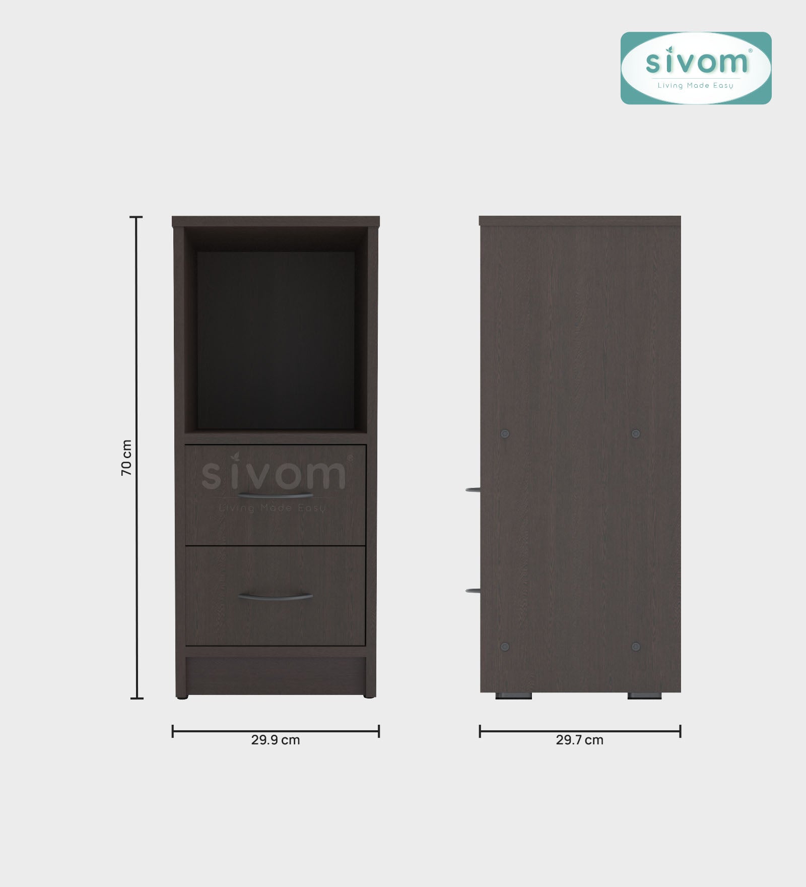 Sivom SIVOM Livi Multipurpose Storage Unit/ Engineered Wood Free Standing Cabinet for Modern Homes | Elegant Design & Premium Finish