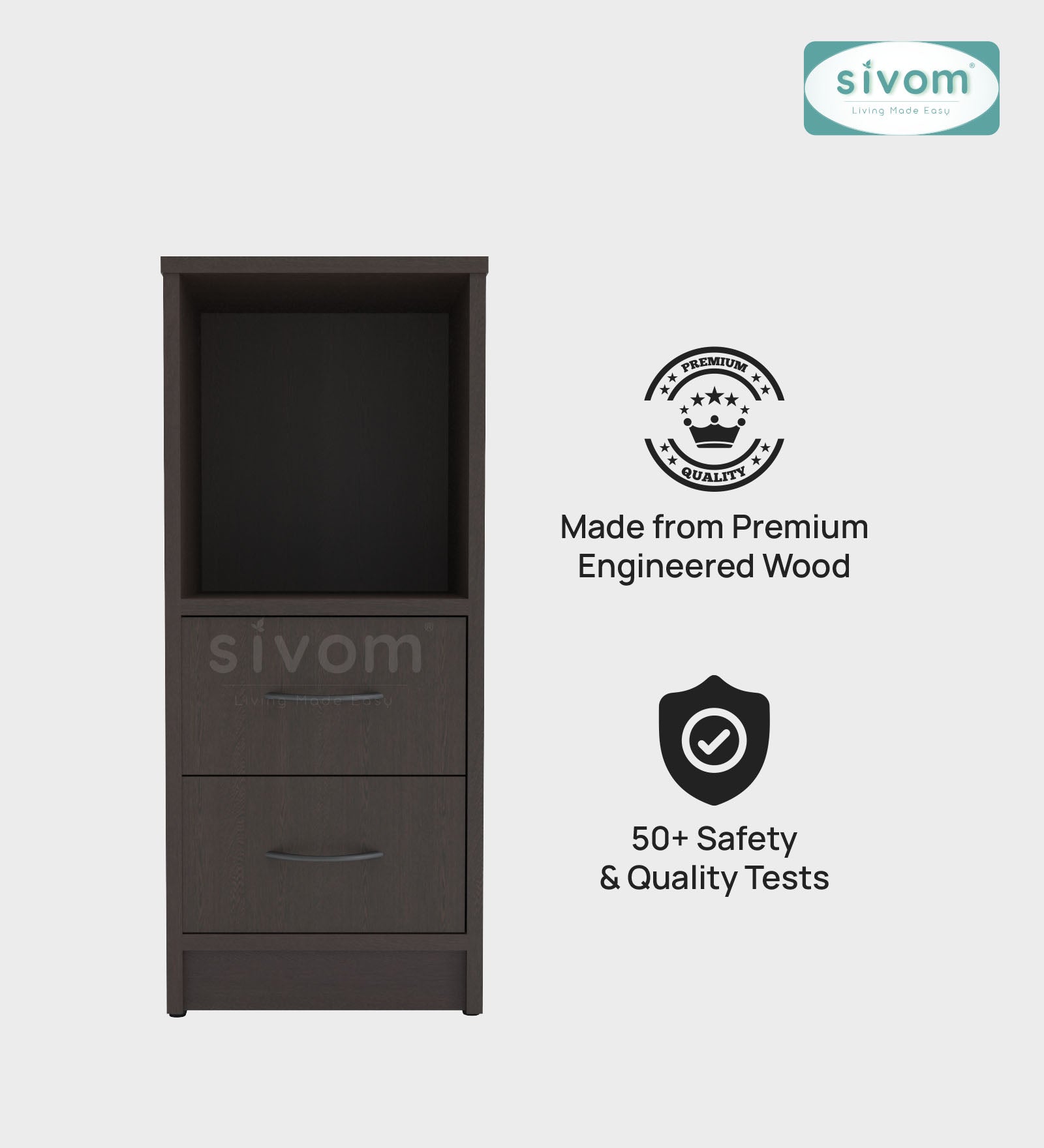 Sivom SIVOM Livi Multipurpose Storage Unit/ Engineered Wood Free Standing Cabinet for Modern Homes | Elegant Design & Premium Finish