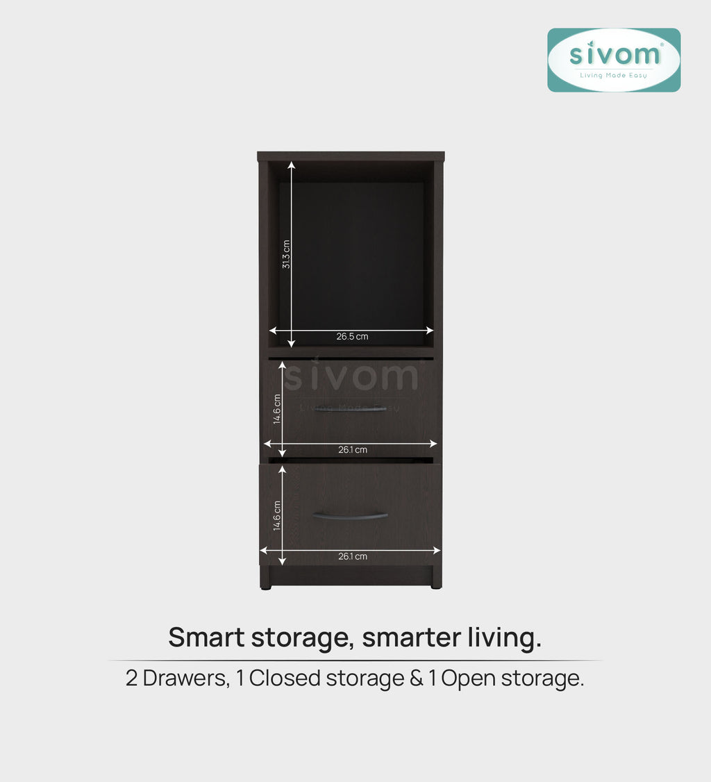 Sivom SIVOM Livi Multipurpose Storage Unit/ Engineered Wood Free Standing Cabinet for Modern Homes | Elegant Design & Premium Finish