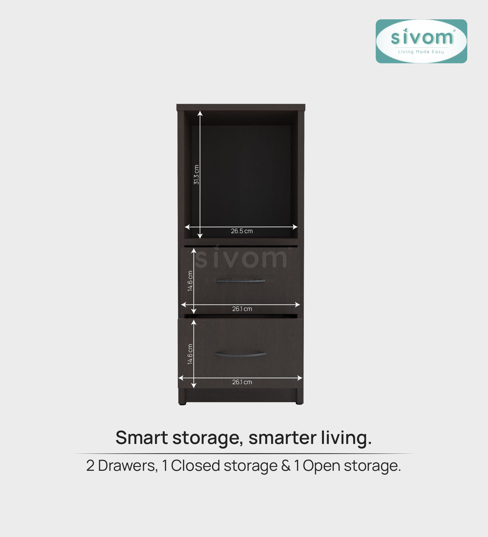 Sivom SIVOM Livi Multipurpose Storage Unit/ Engineered Wood Free Standing Cabinet for Modern Homes | Elegant Design & Premium Finish