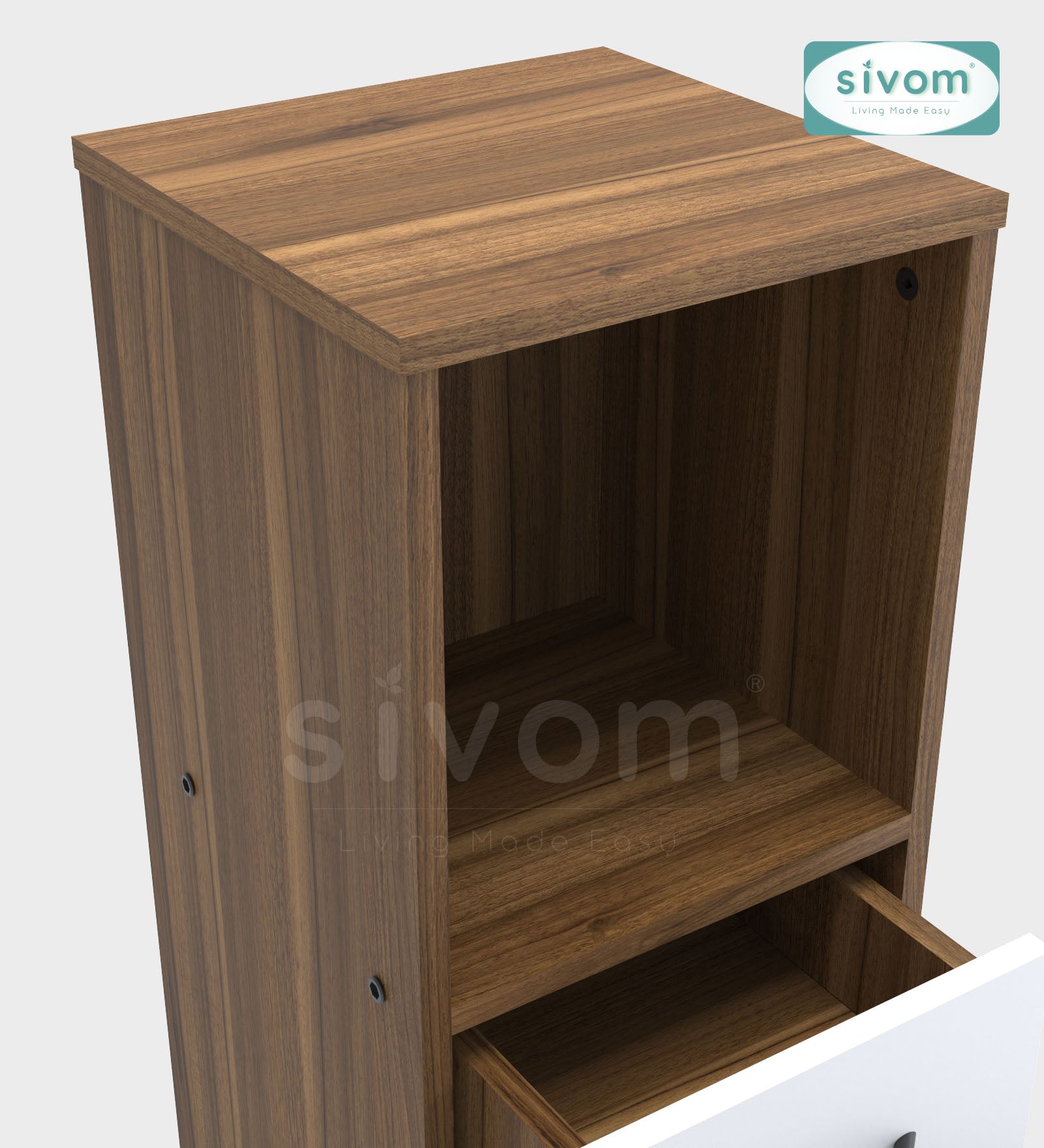 Sivom SIVOM Livi Multipurpose Storage Unit/ Engineered Wood Free Standing Cabinet for Modern Homes | Elegant Design & Premium Finish