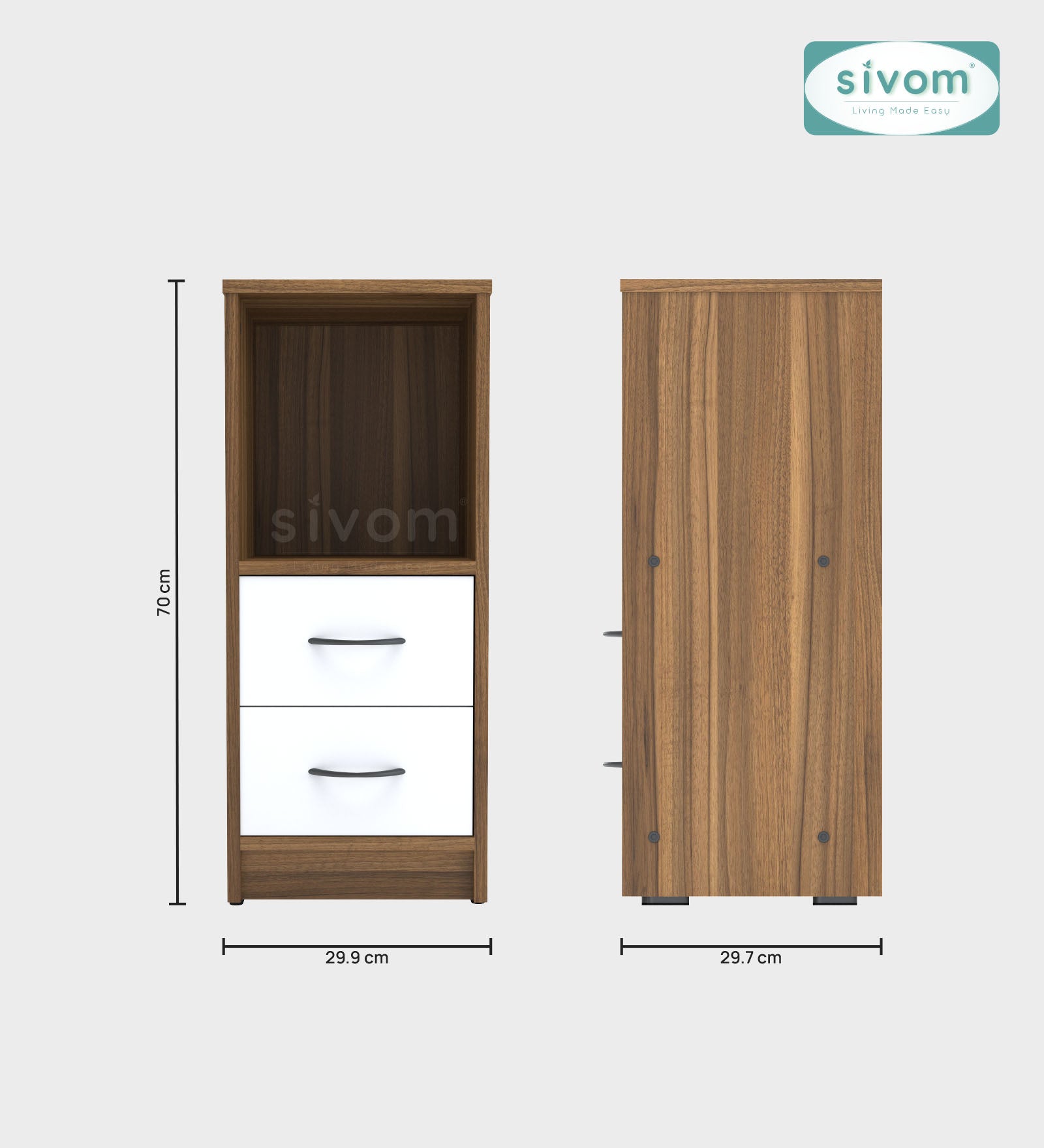 Sivom SIVOM Livi Multipurpose Storage Unit/ Engineered Wood Free Standing Cabinet for Modern Homes | Elegant Design & Premium Finish