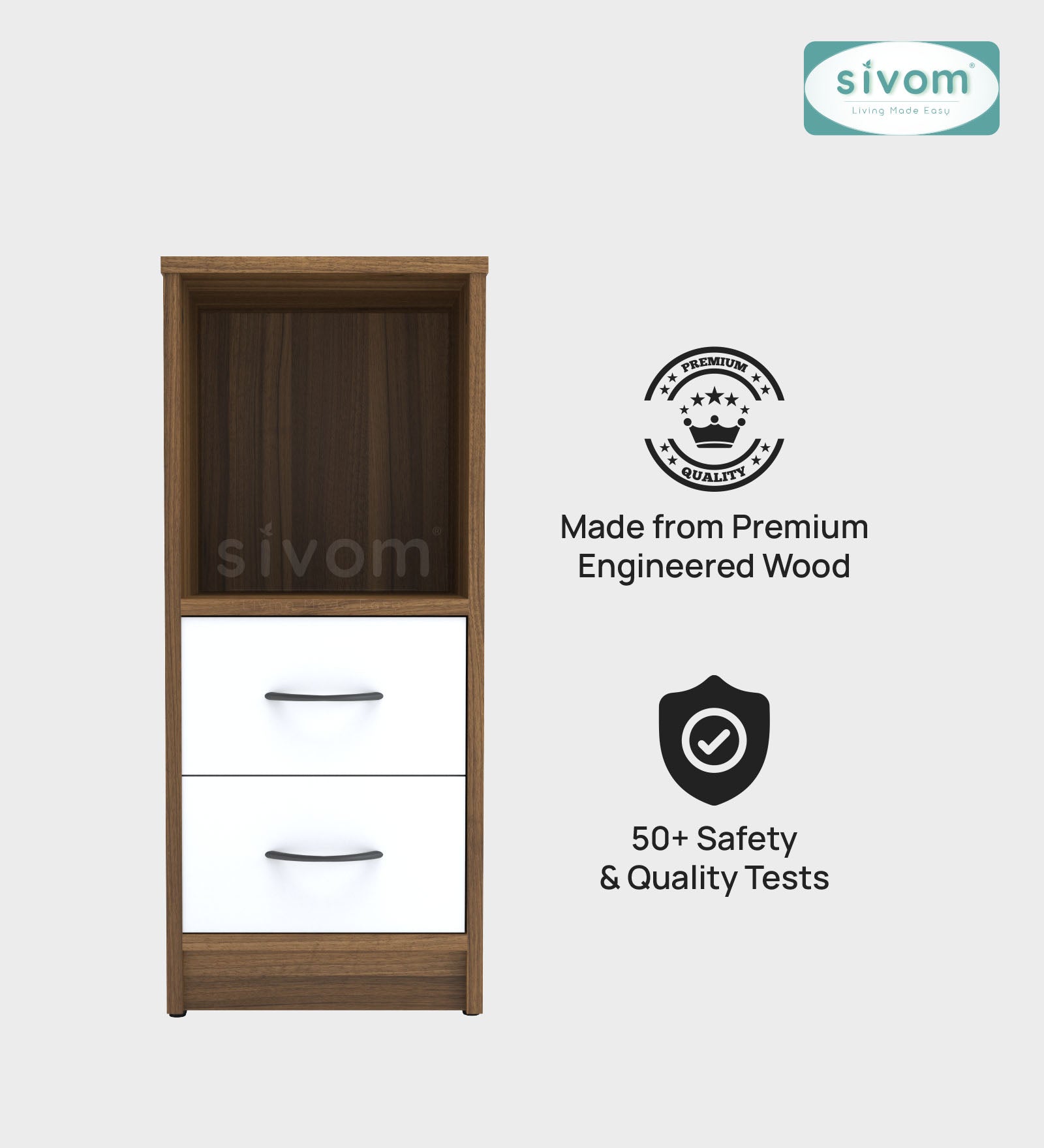 Sivom SIVOM Livi Multipurpose Storage Unit/ Engineered Wood Free Standing Cabinet for Modern Homes | Elegant Design & Premium Finish