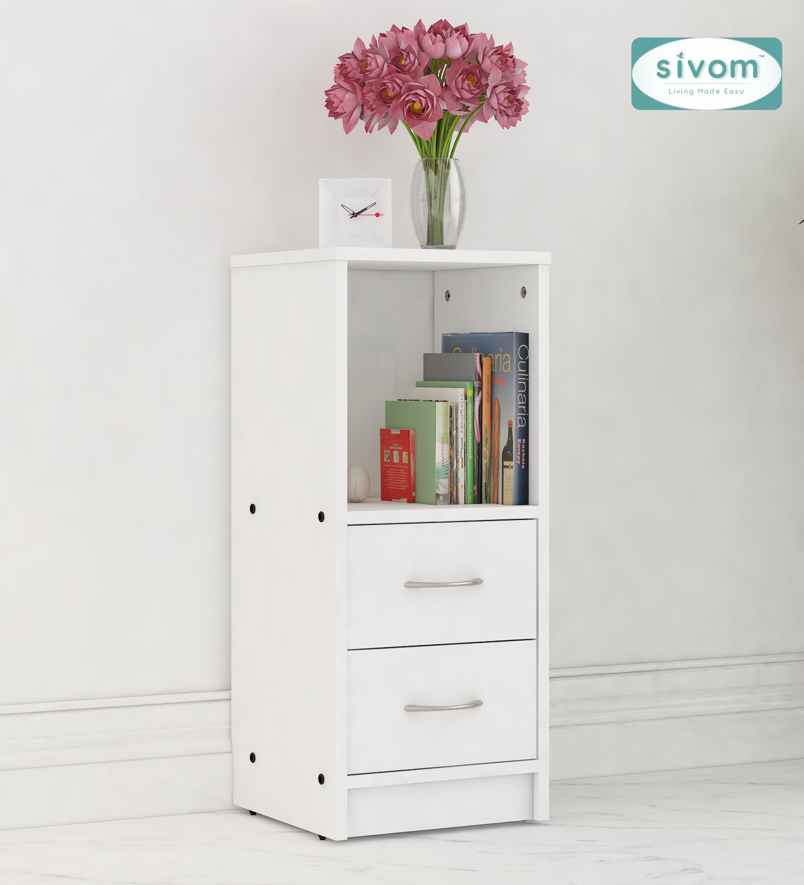 Sivom SIVOM Livi Multipurpose Storage Unit/ Engineered Wood Free Standing Cabinet for Modern Homes | Elegant Design & Premium Finish
