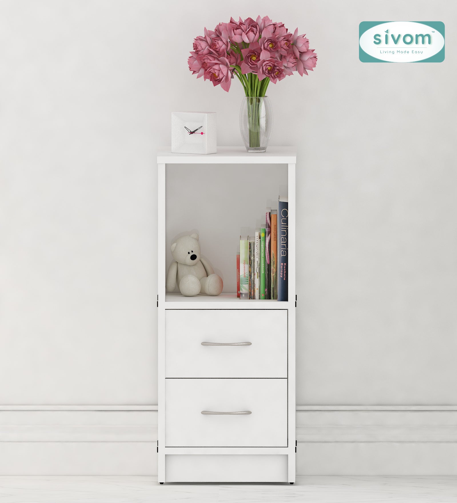 Sivom SIVOM Livi Multipurpose Storage Unit/ Engineered Wood Free Standing Cabinet for Modern Homes | Elegant Design & Premium Finish