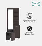 Sivom SIVOM Logic Dressing Table with Stool Engineered Wood Dressing Table for Modern Homes | Elegant Design & Premium Finish