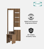 Sivom SIVOM Logic Dressing Table with Stool Engineered Wood Dressing Table for Modern Homes | Elegant Design & Premium Finish