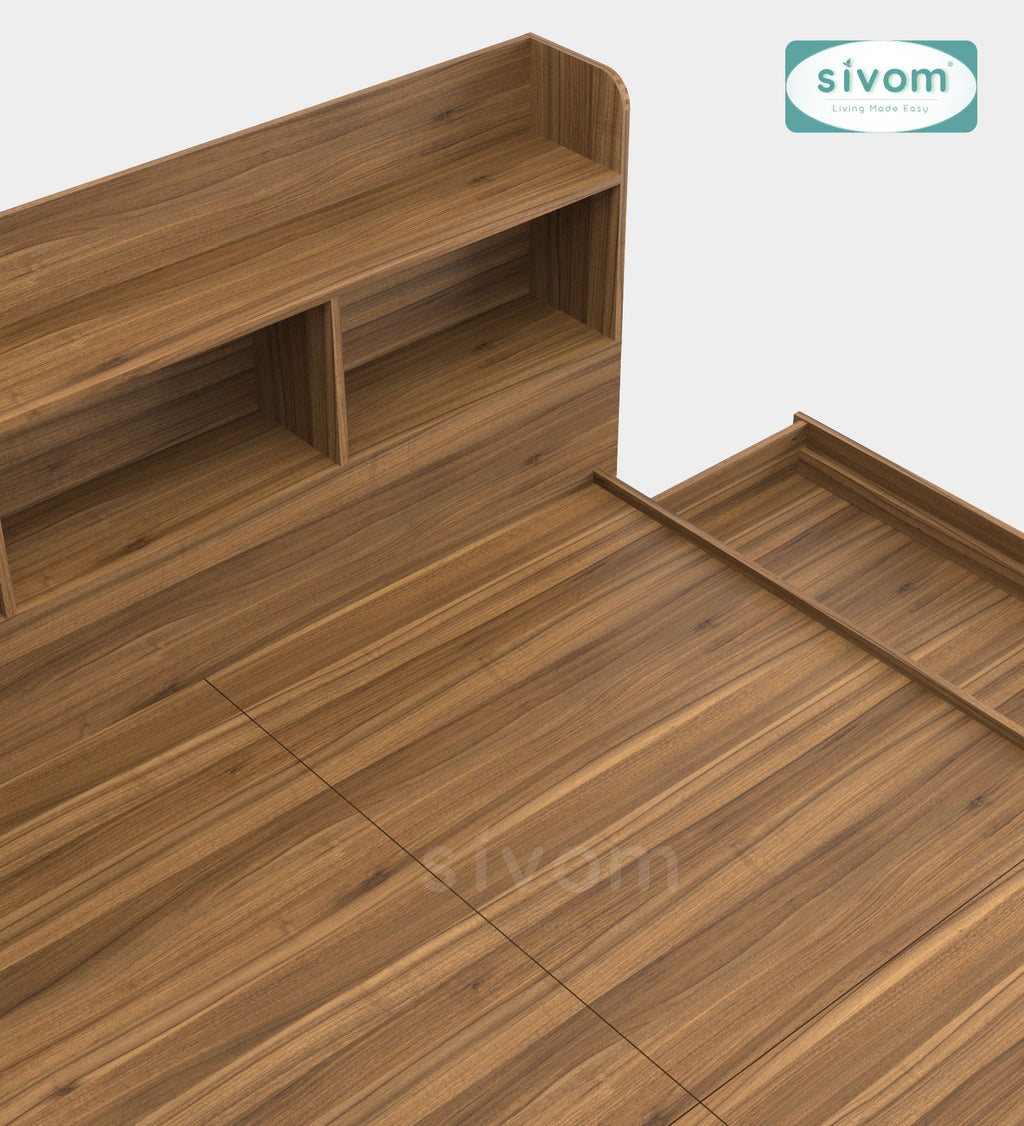 Sivom SIVOM Acasa Box Bed with Storage Engineered Wood Queen Box Bed for Modern Homes | Elegant Design & Premium Finish