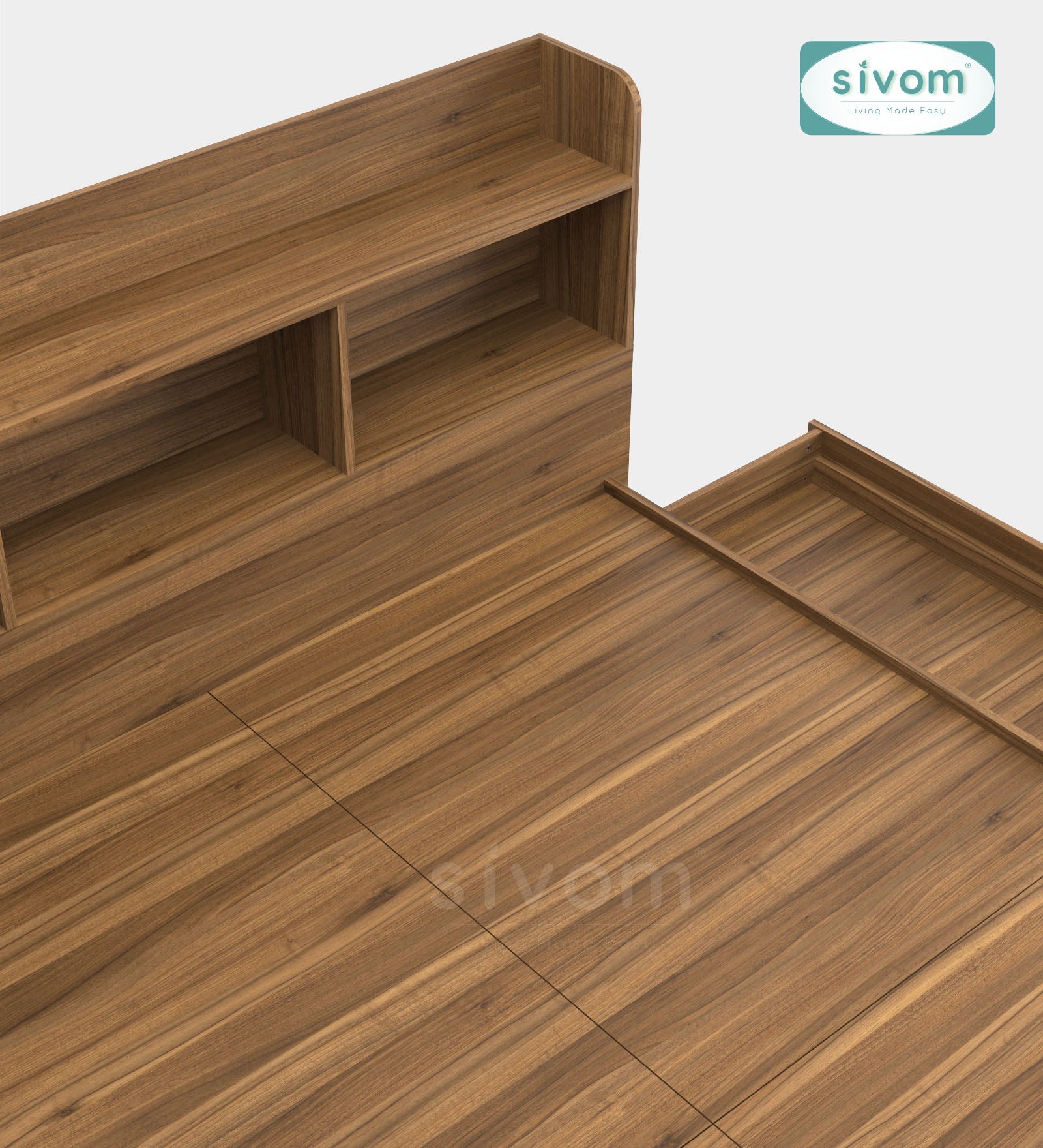 Sivom SIVOM Acasa Box Bed with Storage Engineered Wood Queen Box Bed for Modern Homes | Elegant Design & Premium Finish