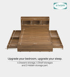 Sivom SIVOM Acasa Box Bed with Storage Engineered Wood Queen Box Bed for Modern Homes | Elegant Design & Premium Finish