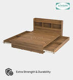Sivom SIVOM Acasa Box Bed with Storage Engineered Wood Queen Box Bed for Modern Homes | Elegant Design & Premium Finish