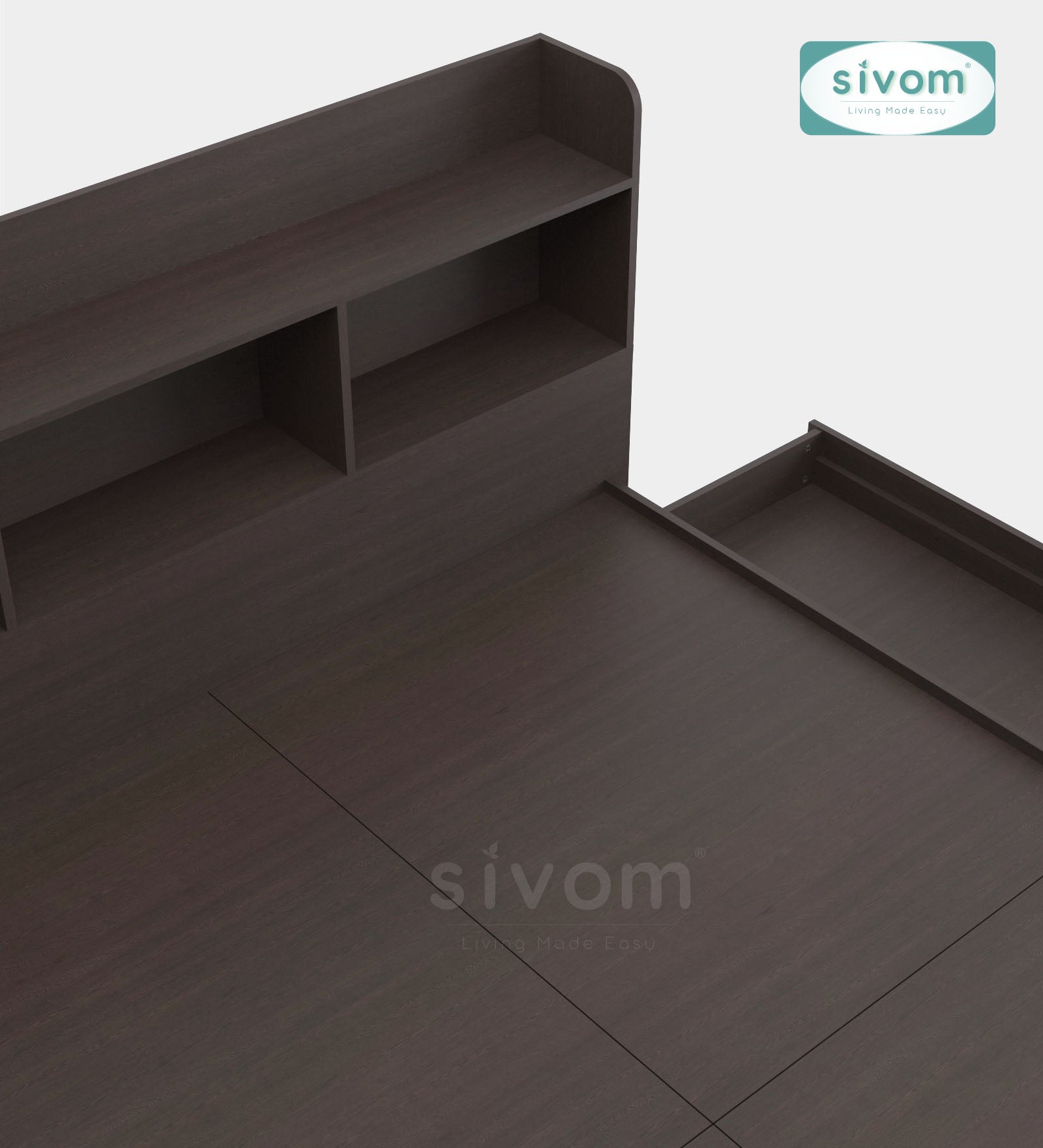 Sivom SIVOM Acasa Box Bed with Storage Engineered Wood Queen Box Bed for Modern Homes | Elegant Design & Premium Finish