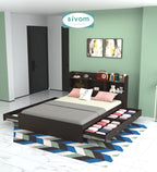 Sivom SIVOM Acasa Box Bed with Storage Engineered Wood Queen Box Bed for Modern Homes | Elegant Design & Premium Finish