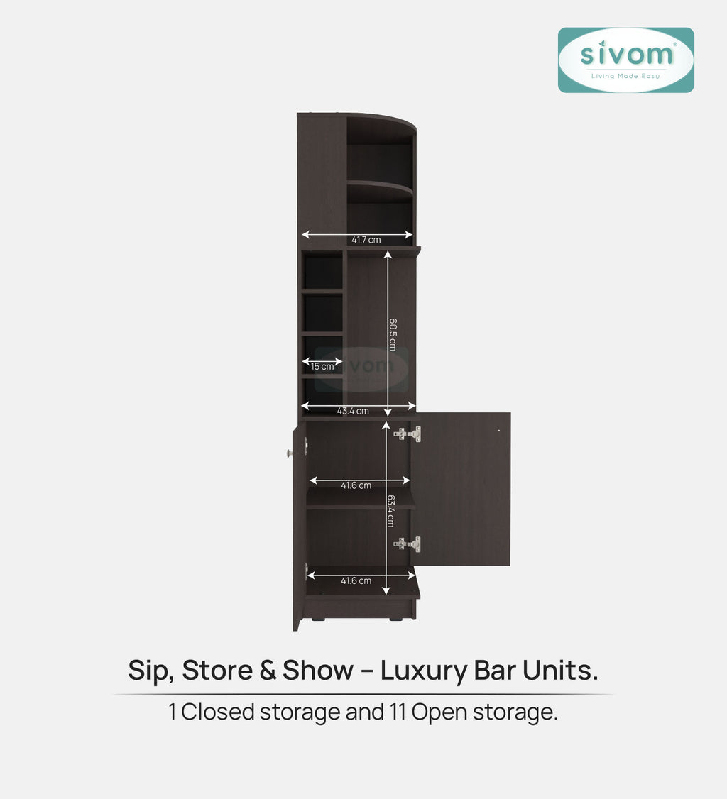 Sivom SIVOM Luxe Bar unit for Home/Bar Engineered Wood Bar Cabinet for Modern Homes | Elegant Design & Premium Finish