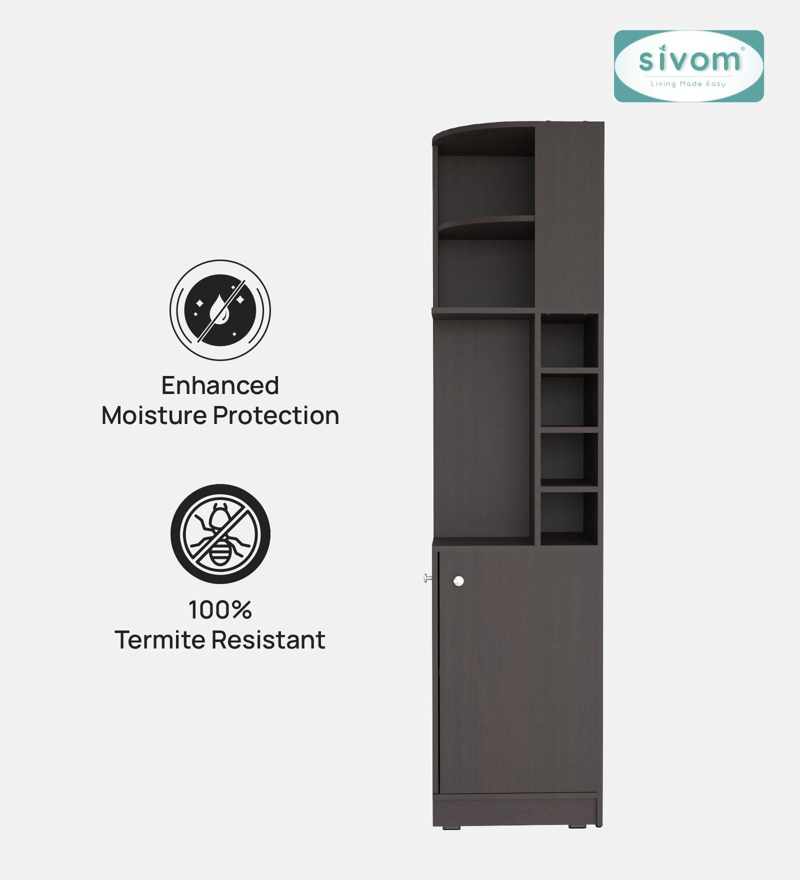 Sivom SIVOM Luxe Bar unit for Home/Bar Engineered Wood Bar Cabinet for Modern Homes | Elegant Design & Premium Finish