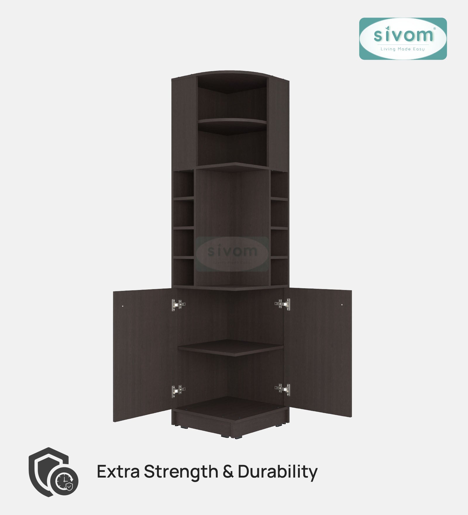 Sivom SIVOM Luxe Bar unit for Home/Bar Engineered Wood Bar Cabinet for Modern Homes | Elegant Design & Premium Finish