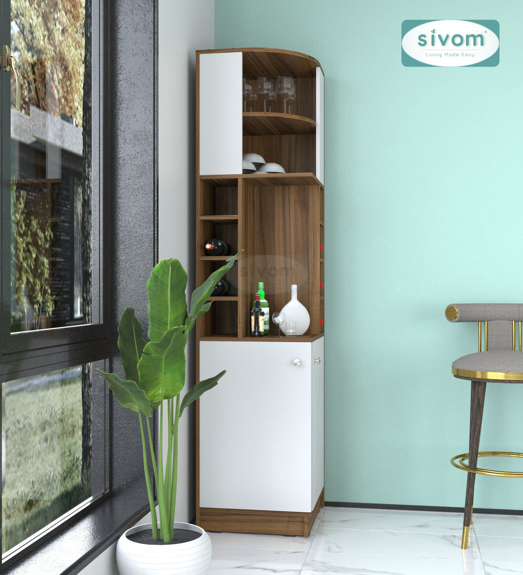 Sivom SIVOM Luxe Bar unit for Home/Bar Engineered Wood Bar Cabinet for Modern Homes | Elegant Design & Premium Finish