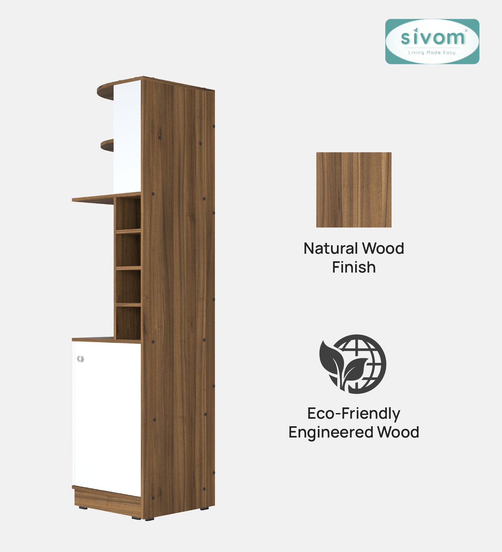 Sivom SIVOM Luxe Bar unit for Home/Bar Engineered Wood Bar Cabinet for Modern Homes | Elegant Design & Premium Finish