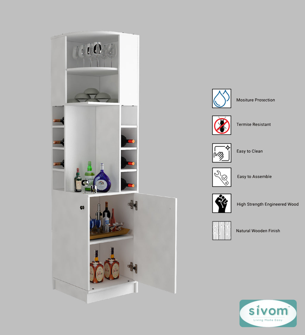 Sivom SIVOM Luxe Bar unit for Home/Bar Engineered Wood Bar Cabinet for Modern Homes | Elegant Design & Premium Finish