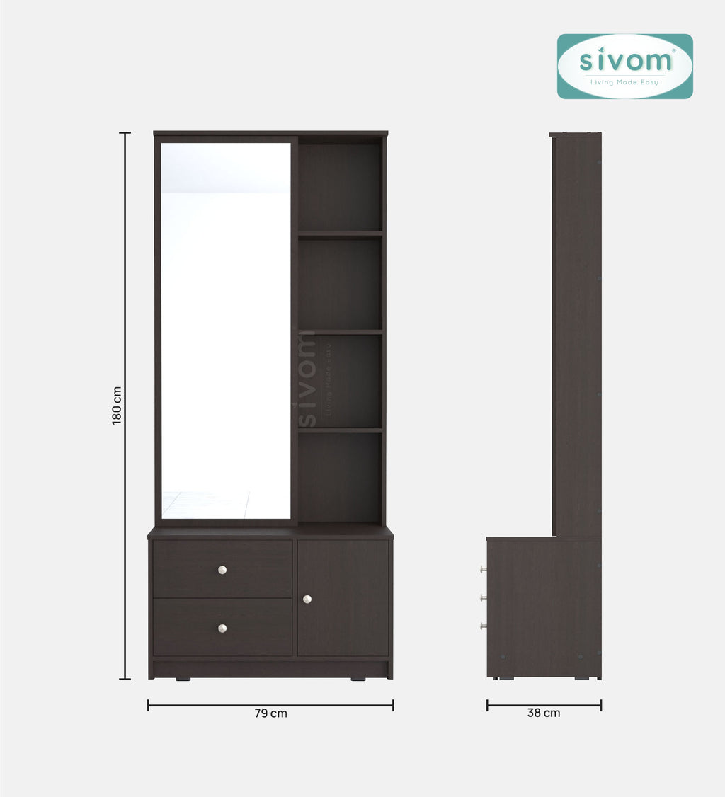 Sivom furniture SIVOM Larys Dressing Table with Stool Engineered Wood Dressing Table for Modern Homes | Elegant Design & Premium Finish