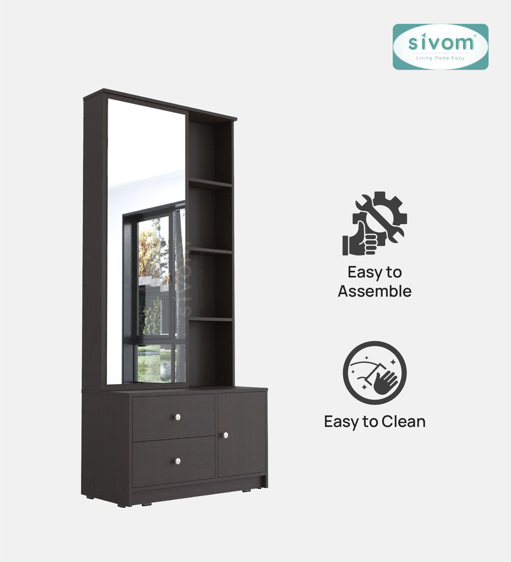 Sivom furniture SIVOM Larys Dressing Table with Stool Engineered Wood Dressing Table for Modern Homes | Elegant Design & Premium Finish
