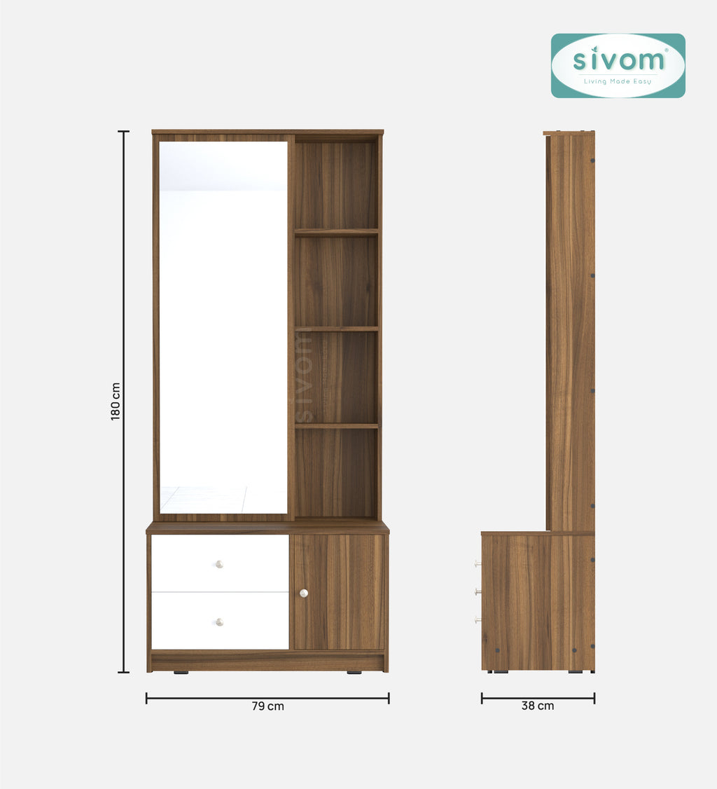 Sivom furniture SIVOM Larys Dressing Table with Stool Engineered Wood Dressing Table for Modern Homes | Elegant Design & Premium Finish