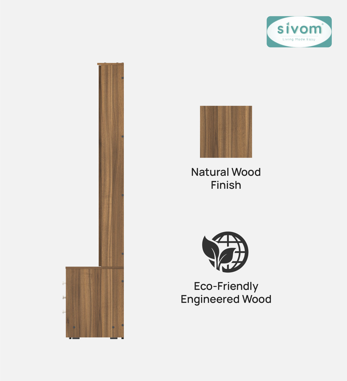Sivom furniture SIVOM Larys Dressing Table with Stool Engineered Wood Dressing Table for Modern Homes | Elegant Design & Premium Finish