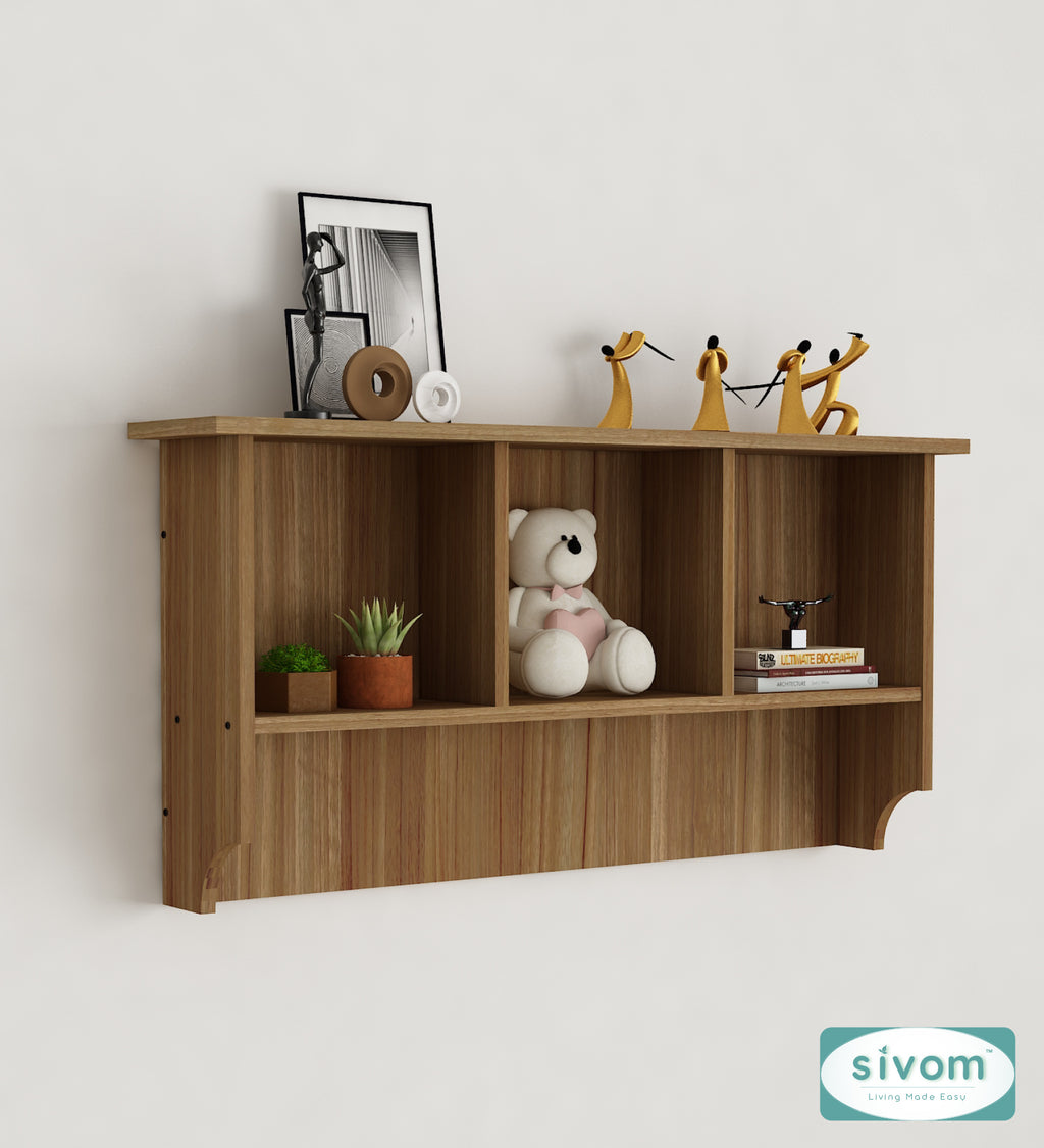 Sivom SIVOM RIO Multipurpose Modular Wall Racks/Shelves/Organiser/Décor Particle Board Wall Shelf (Number of Shelves - 4, ) for Modern Homes | Elegant Design & Premium Finish