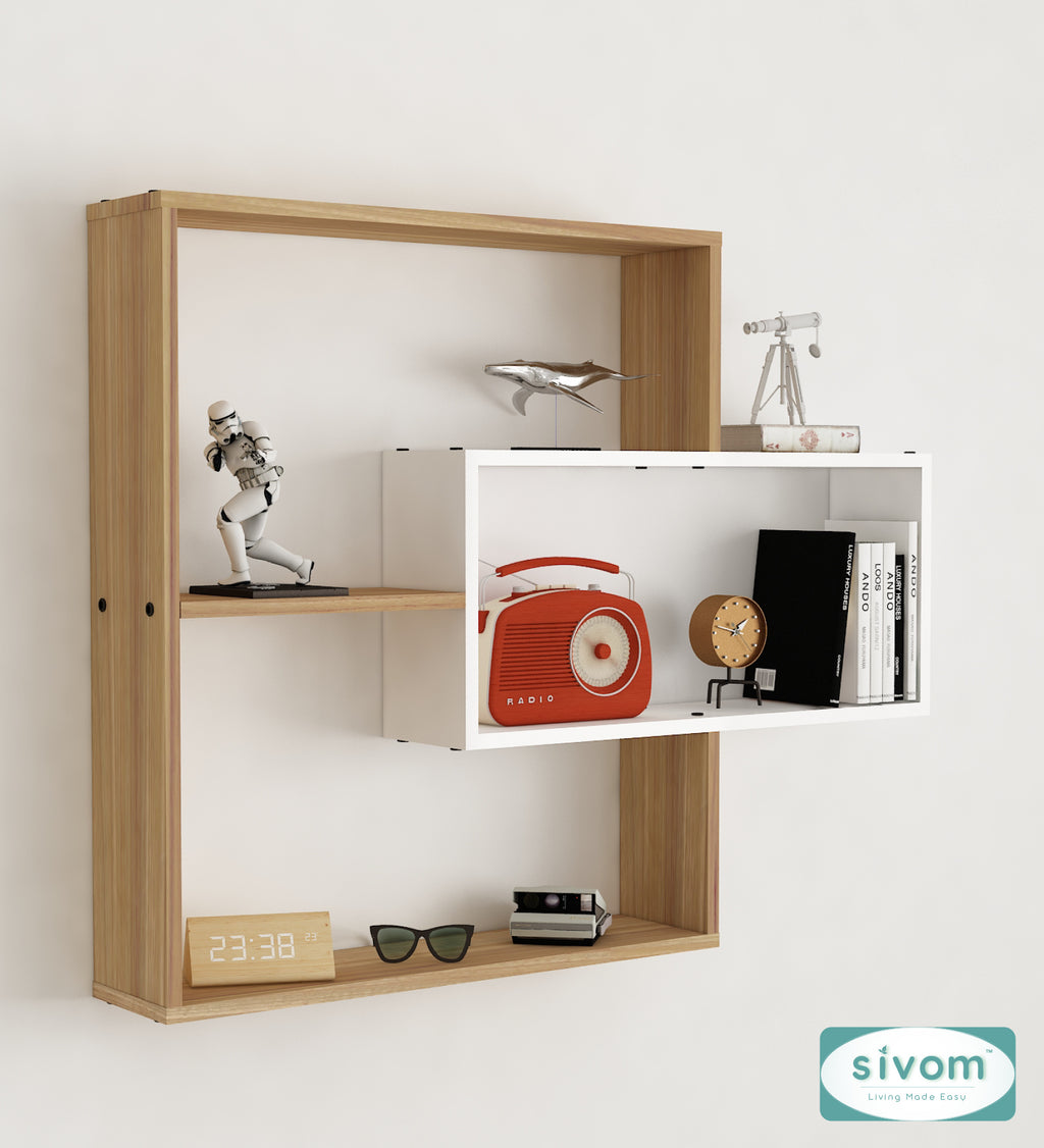 Sivom SIVOM CRIP Multipurpose Modular Wall Racks/Shelves/Organiser/Décor Particle Board Wall Shelf (Number of Shelves - 5, ) for Modern Homes | Elegant Design & Premium Finish