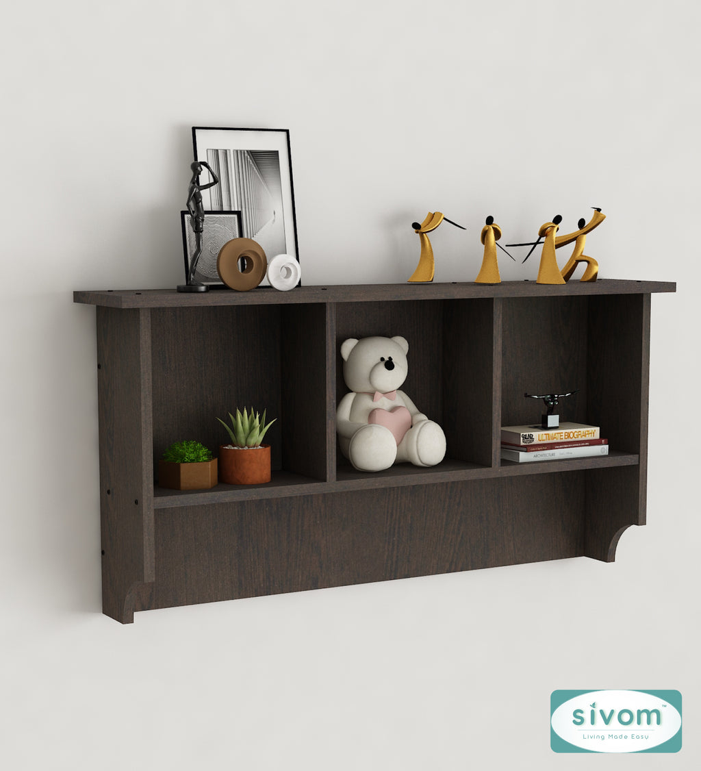 Sivom SIVOM RIO Multipurpose Modular Wall Racks/Shelves/Organiser/Décor Particle Board Wall Shelf (Number of Shelves - 4, ) for Modern Homes | Elegant Design & Premium Finish