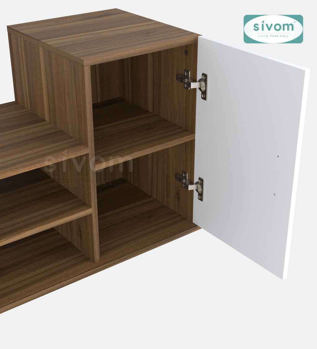Sivom furniture SIVOM Maddy Multipurpose TV Unit fits upto 43 inch with Storage Engineered Wood TV Entertainment Unit for Modern Homes | Elegant Design & Premium Finish