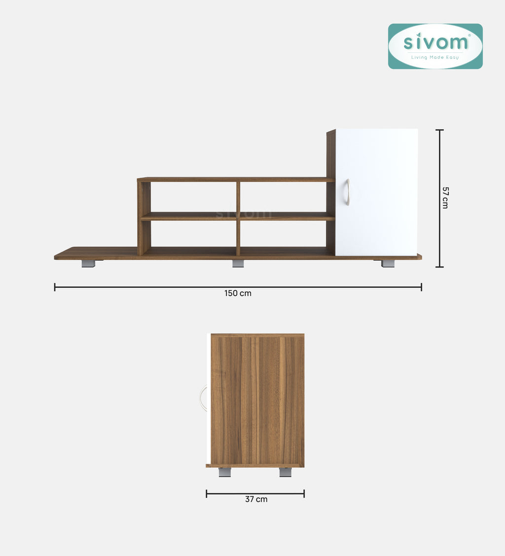 Sivom furniture SIVOM Maddy Multipurpose TV Unit fits upto 43 inch with Storage Engineered Wood TV Entertainment Unit for Modern Homes | Elegant Design & Premium Finish