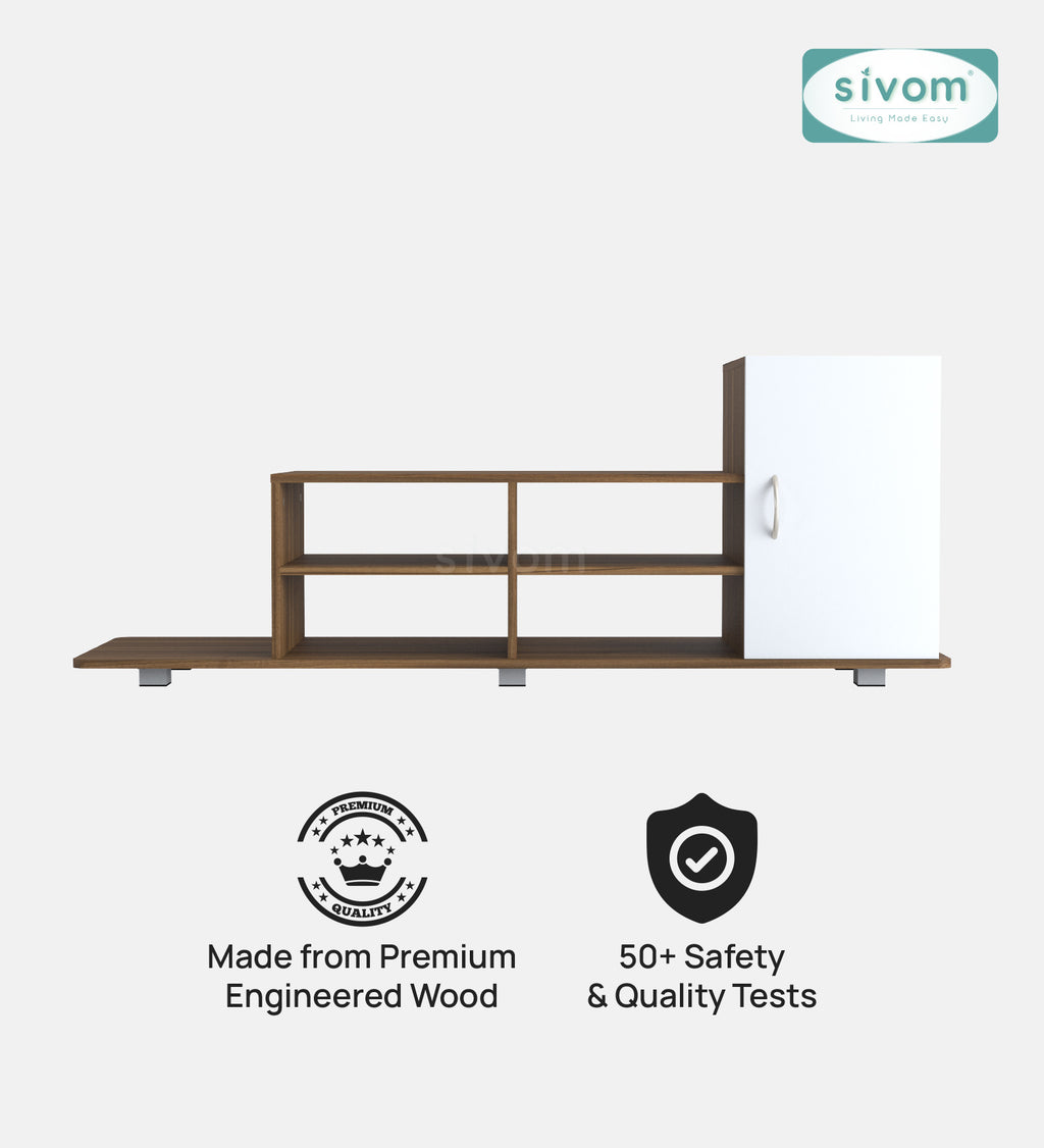 Sivom furniture SIVOM Maddy Multipurpose TV Unit fits upto 43 inch with Storage Engineered Wood TV Entertainment Unit for Modern Homes | Elegant Design & Premium Finish