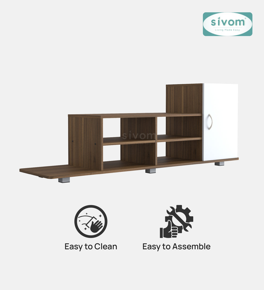 Sivom furniture SIVOM Maddy Multipurpose TV Unit fits upto 43 inch with Storage Engineered Wood TV Entertainment Unit for Modern Homes | Elegant Design & Premium Finish