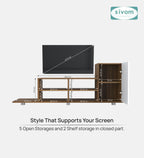 Sivom furniture SIVOM Maddy Multipurpose TV Unit fits upto 43 inch with Storage Engineered Wood TV Entertainment Unit for Modern Homes | Elegant Design & Premium Finish