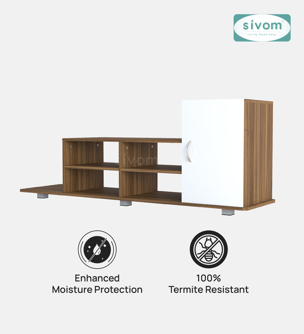 Sivom furniture SIVOM Maddy Multipurpose TV Unit fits upto 43 inch with Storage Engineered Wood TV Entertainment Unit for Modern Homes | Elegant Design & Premium Finish
