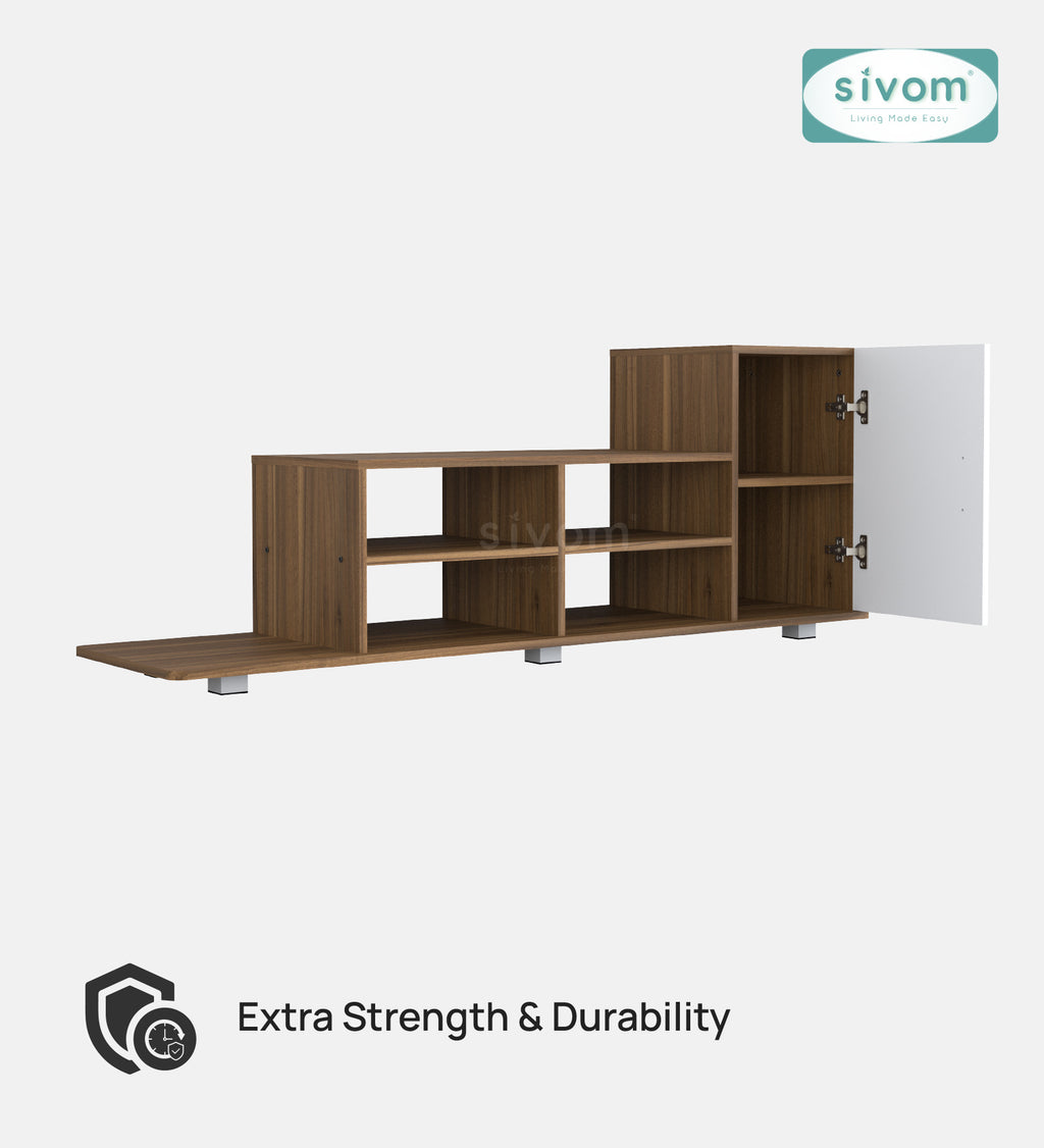 Sivom furniture SIVOM Maddy Multipurpose TV Unit fits upto 43 inch with Storage Engineered Wood TV Entertainment Unit for Modern Homes | Elegant Design & Premium Finish