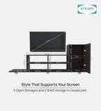 Sivom furniture SIVOM Maddy Multipurpose TV Unit fits upto 43 inch with Storage Engineered Wood TV Entertainment Unit for Modern Homes | Elegant Design & Premium Finish