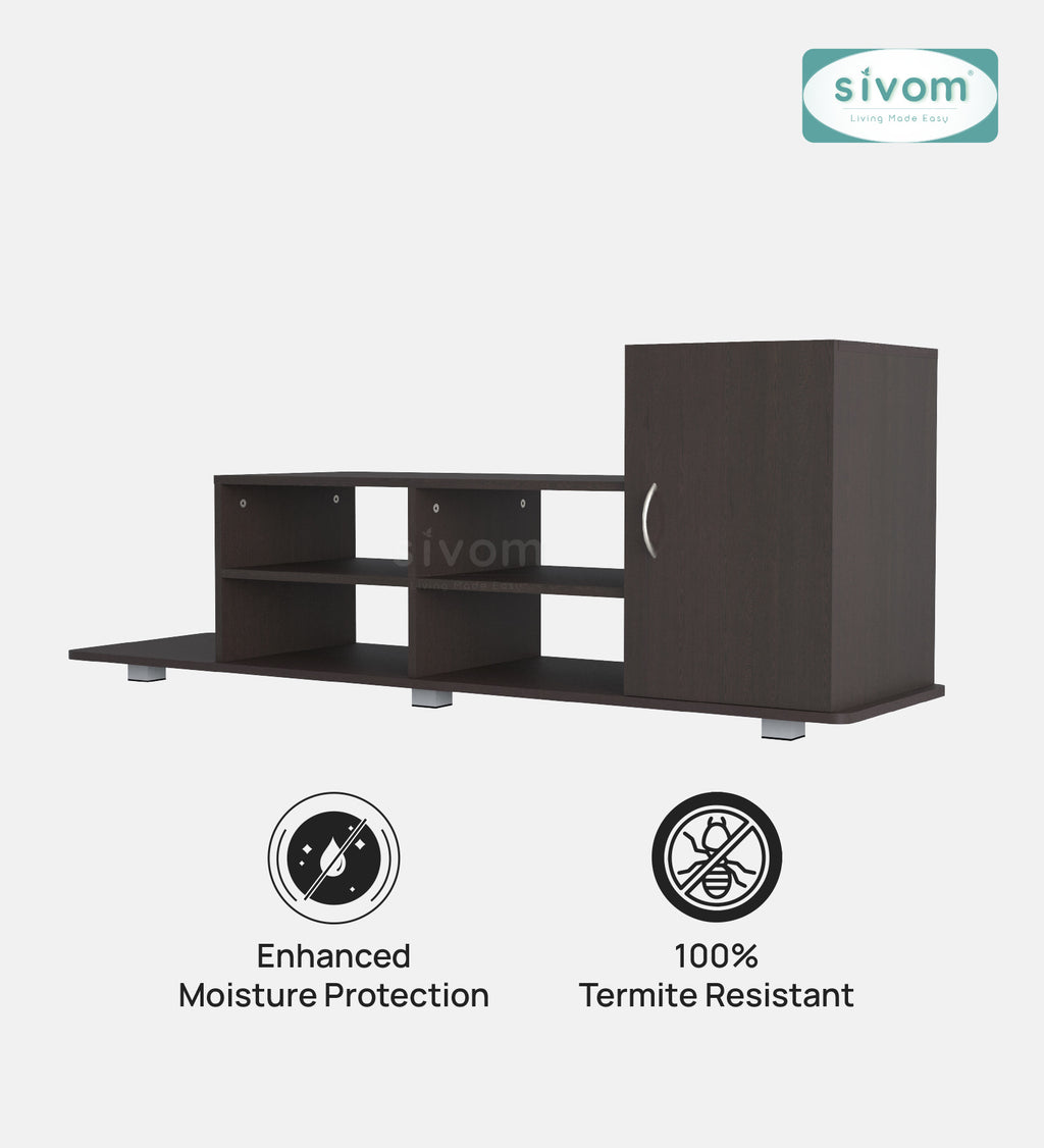Sivom furniture SIVOM Maddy Multipurpose TV Unit fits upto 43 inch with Storage Engineered Wood TV Entertainment Unit for Modern Homes | Elegant Design & Premium Finish