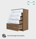 Sivom SIVOM Magic Multipurpose Storage Unit/Chest of 5 Drawers Engineered Wood Free Standing Cabinet for Modern Homes | Elegant Design & Premium Finish