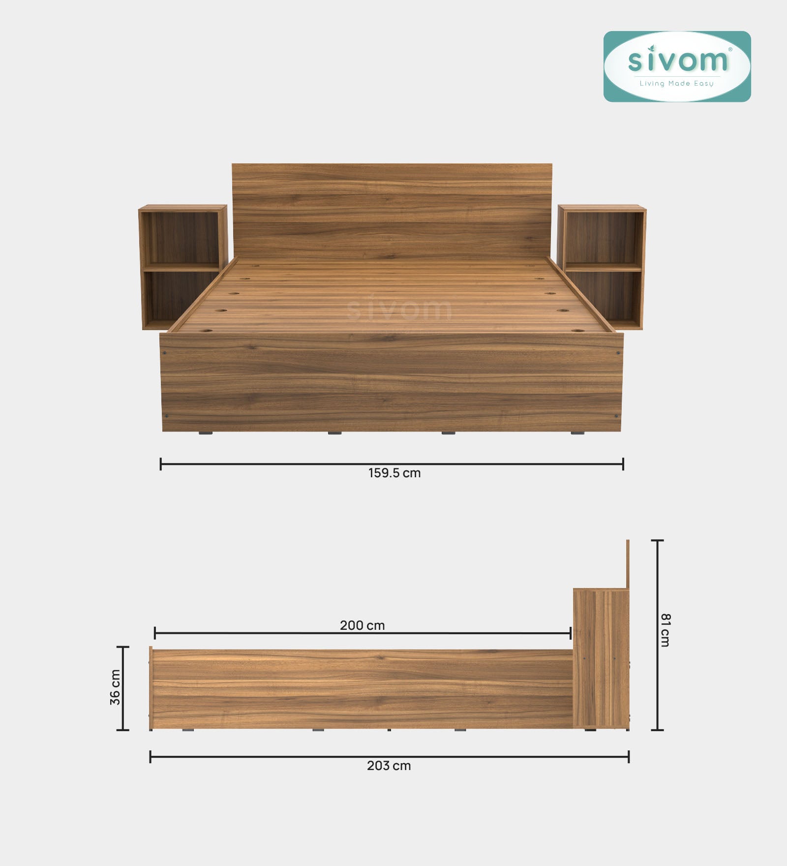 Sivom furniture Magneto Queen With Storage Bedroom Combo
