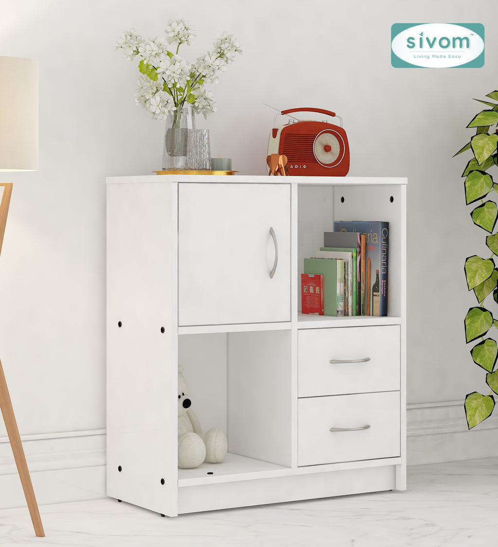 Sivom SIVOM Majestic Multipurpose Storage Unit/ Engineered Wood Free Standing Cabinet for Modern Homes | Elegant Design & Premium Finish