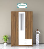 Sivom SIVOM Maple Multipurpose 3 Door Wardrobe / Spacious Shelves with Hanging Rail Engineered Wood 3 Door Wardrobe for Modern Homes | Elegant Design & Premium Finish