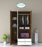 Sivom SIVOM Maple Multipurpose 3 Door Wardrobe / Spacious Shelves with Hanging Rail Engineered Wood 3 Door Wardrobe for Modern Homes | Elegant Design & Premium Finish