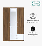 Sivom SIVOM Maple Multipurpose 3 Door Wardrobe / Spacious Shelves with Hanging Rail Engineered Wood 3 Door Wardrobe for Modern Homes | Elegant Design & Premium Finish