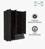 Sivom SIVOM Maple Multipurpose 3 Door Wardrobe / Spacious Shelves with Hanging Rail Engineered Wood 3 Door Wardrobe for Modern Homes | Elegant Design & Premium Finish