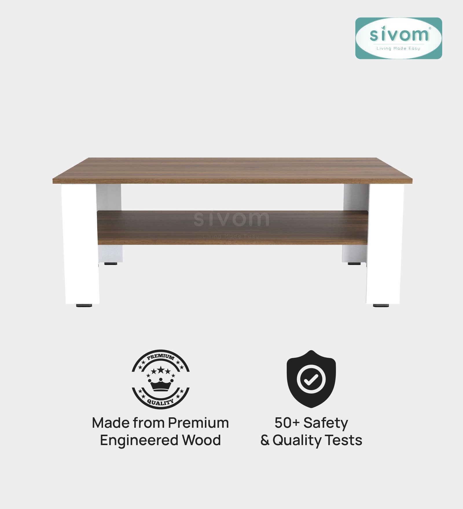 Sivom SIVOM Mayo Multipurpose Centre Table / Engineered Wood Coffee Table for Modern Homes | Elegant Design & Premium Finish