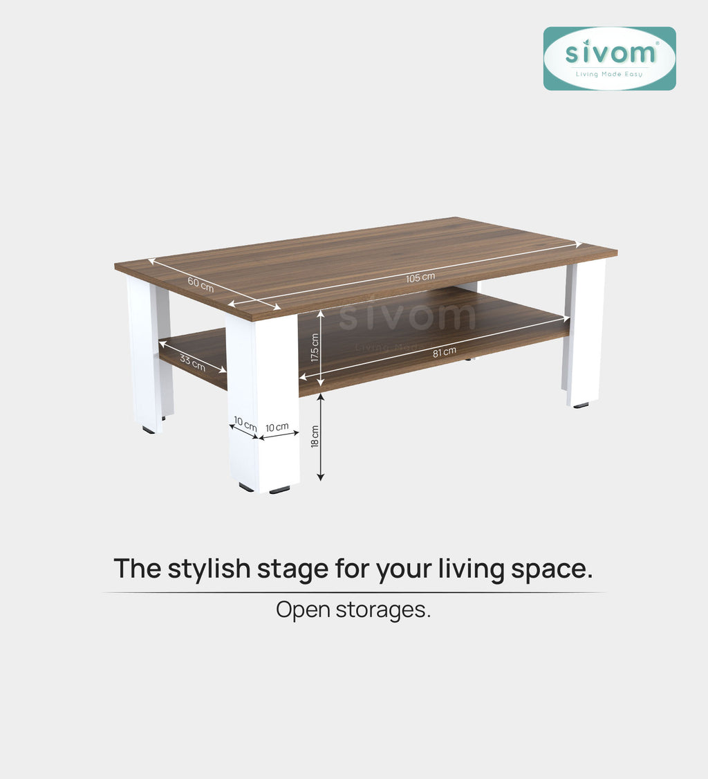 Sivom SIVOM Mayo Multipurpose Centre Table / Engineered Wood Coffee Table for Modern Homes | Elegant Design & Premium Finish